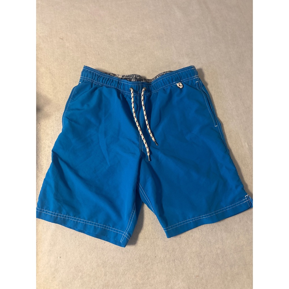 Lands End Mens Swim Trunks Shorts‎ Blue Size S 28-30 Elastic Waist Drawstring